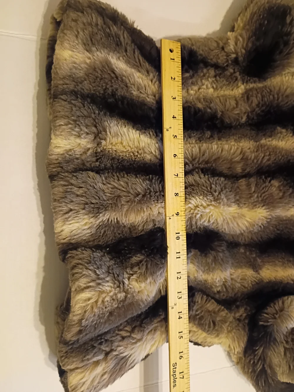 VTG KC‎ Collection Women's Faux Fur Crop Jacket in Brown Stripe Sz L